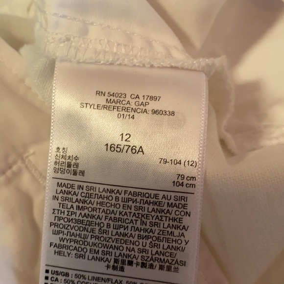 NWT Gap linen Cotten blend khaki style pants w12 - Picture 9 of 9